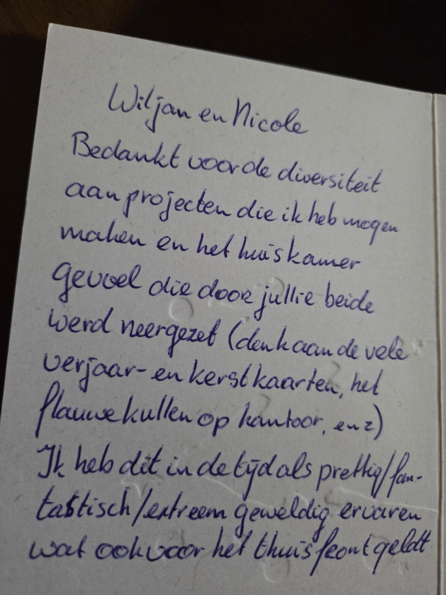 Wat een mooie reactie’s