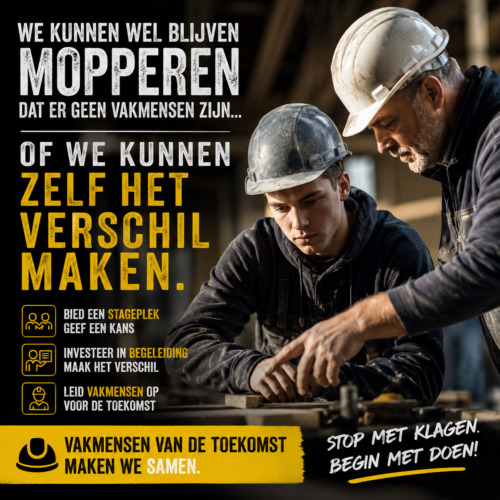 VAKMENSEN VAN DE TOEKOMST ontstaan niet vanzelf
