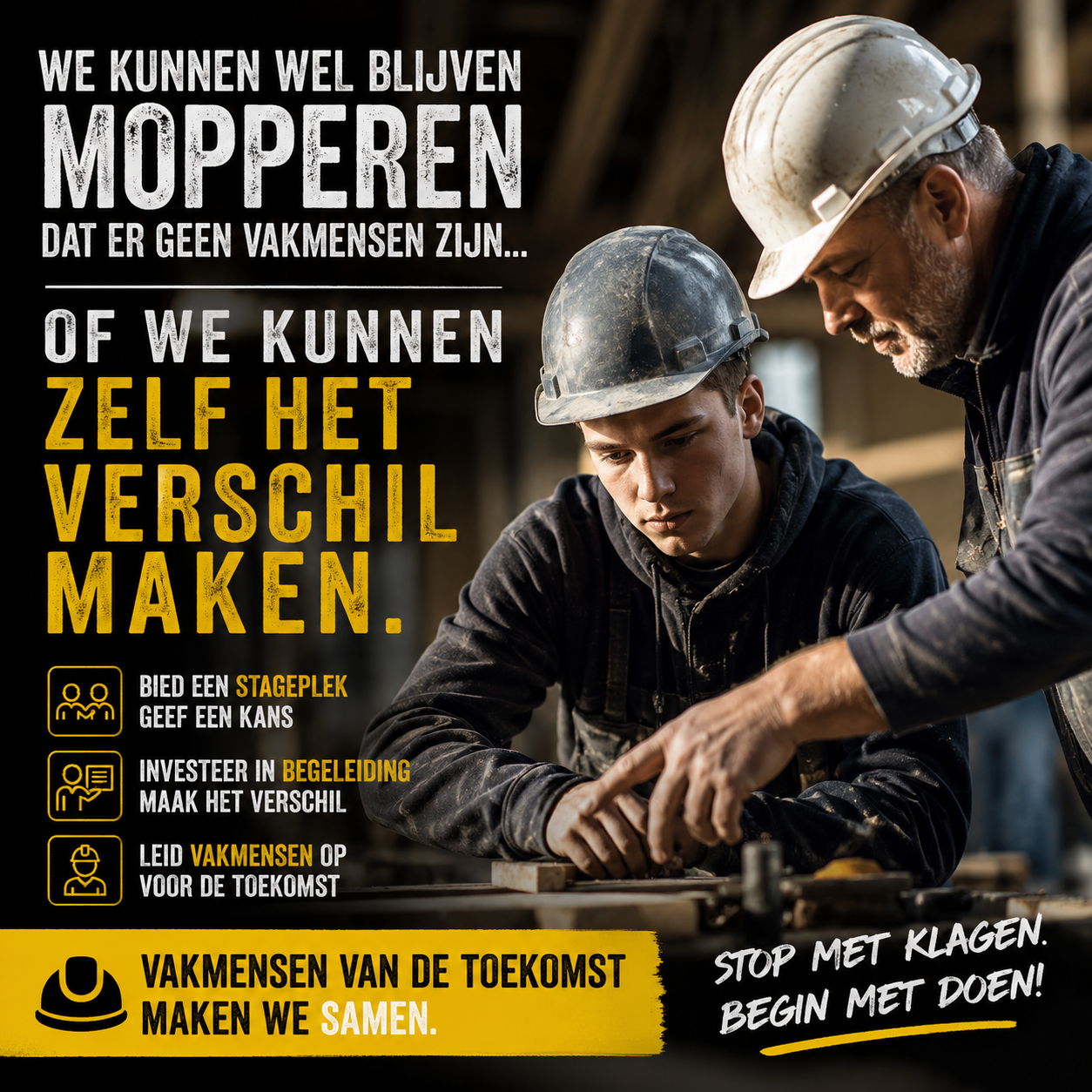 VAKMENSEN VAN DE TOEKOMST ontstaan niet vanzelf